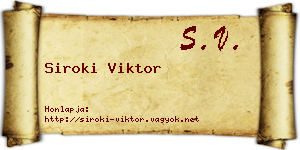 Siroki Viktor névjegykártya