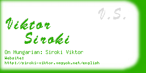 viktor siroki business card